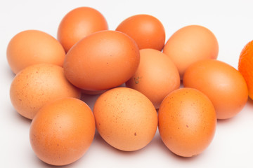 Chicken eggs, raw eggs freshly picked from the farm