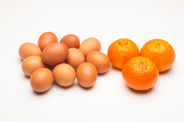 Eggs and tangerine, cholesterol and vitamins