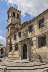 Granada Church of the Savior (Parroquia del Salvador, 1499). Church of the Savior built in Moorish style on the old Mosque of Granada, situated in the Albaicin. Granada, Andalusia, Spain.