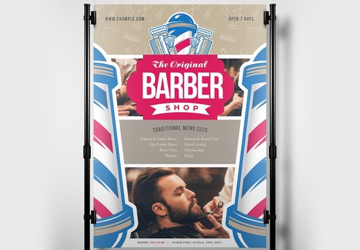 Barber Shop Poster Banner Flyer Layout