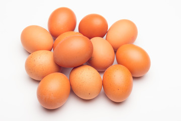Chicken eggs, raw eggs freshly picked from the farm