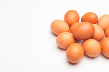 Chicken eggs, raw eggs freshly picked from the farm