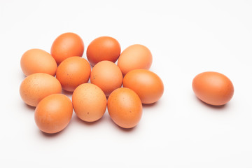 Chicken eggs, raw eggs freshly picked from the farm