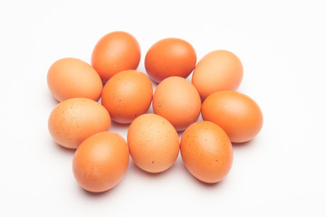 Chicken eggs, raw eggs freshly picked from the farm