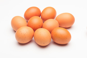 Chicken eggs, raw eggs freshly picked from the farm