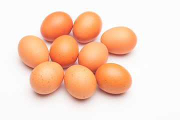 Chicken eggs, raw eggs freshly picked from the farm