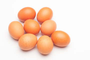 Chicken eggs, raw eggs freshly picked from the farm