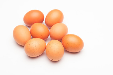 Chicken eggs, raw eggs freshly picked from the farm