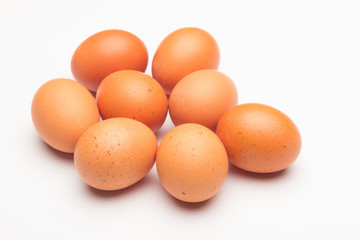 Chicken eggs, raw eggs freshly picked from the farm