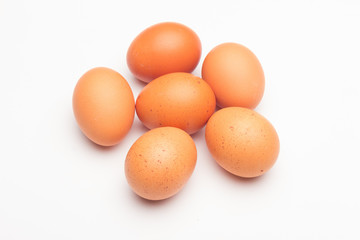 Chicken eggs, raw eggs freshly picked from the farm