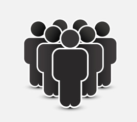 People icon in trendy flat style. Persons symbol for your infographics website design, logo. Crowd signs. Team or user group concept. Isolated on white background.