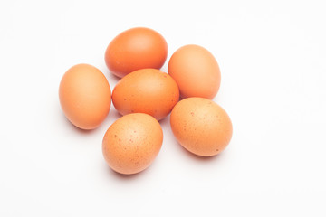 Chicken eggs, raw eggs freshly picked from the farm