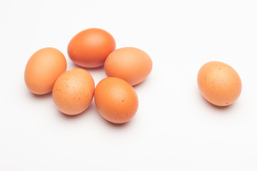 Chicken eggs, raw eggs freshly picked from the farm