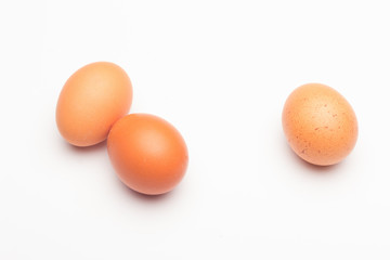 Chicken eggs, raw eggs freshly picked from the farm