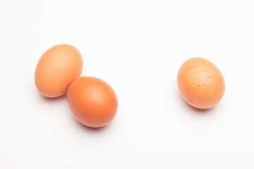 Chicken eggs, raw eggs freshly picked from the farm