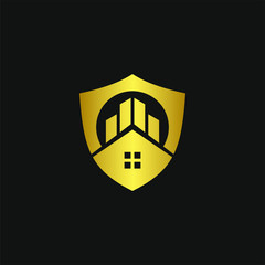 Home security and real estate logo vector concept