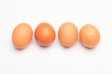 Chicken eggs, raw eggs freshly picked from the farm