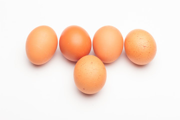 Chicken eggs, raw eggs freshly picked from the farm