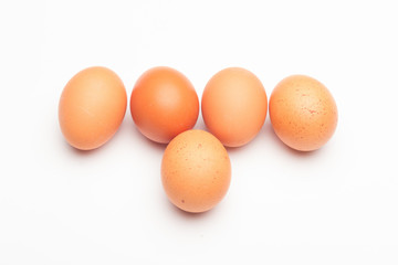 Chicken eggs, raw eggs freshly picked from the farm