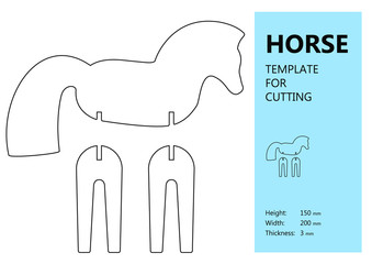 Animal puzzle, laser cutting template, vector illustration