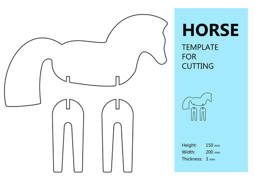 Animal puzzle, laser cutting template, vector illustration