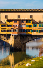Fototapeta na wymiar Colorful Houses on Ponte Vecchio, Florence