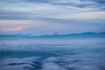 clouds over mountains