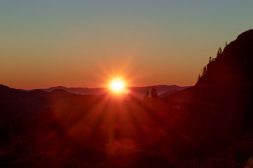 sunrise in mountains