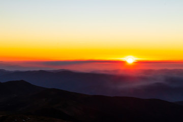 sunset in the mountains