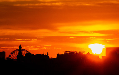 Obraz premium sunset in the city