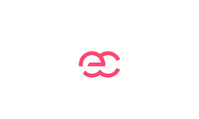 Alphabet letters monogram icon logo EC - obrazy, fototapety, plakaty