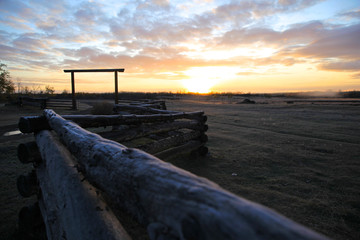 natural landscape with sunrise and sunset