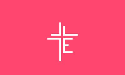 Obraz premium Alphabet letters monogram icon logo E with a cross , church