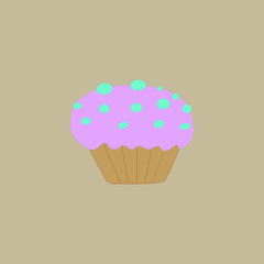 Sweet cake on the light beige background