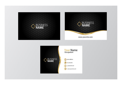 golden business card. visiting card template
