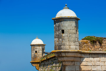 Historical Fort of Sao Francisco do Queijo built on the 6th century at Porto city in Portugal