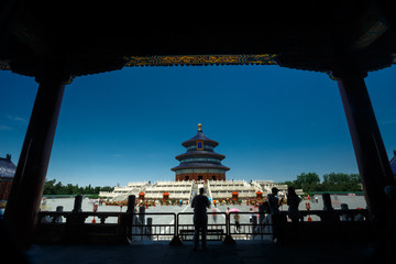 Temple of Heaven in Beijing, view through the gate.