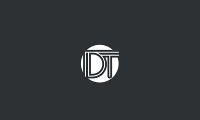 Alphabet letters monogram icon logo DT