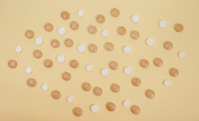 A photo of different medical tablets and pills
