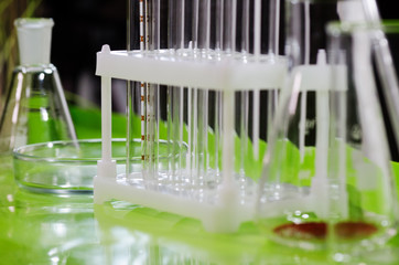 A desk at a chemistry lab or clinic.