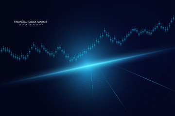 Fototapeta premium Stock market or forex trading graph in graphic concept .Japanese candles. Abstract finance background. Vector illustration