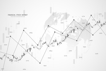 Stock market or forex trading graph in graphic concept .Japanese candles. Abstract finance background. Vector illustration