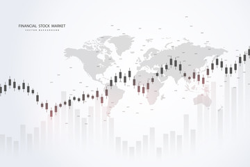 Stock market or forex trading graph in graphic concept .Japanese candles. Abstract finance background. Vector illustration