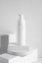 beauty treatment medical skincare and cosmetic lotion cream serum oil mockup bottle packaging product on white decor background, healthcare and medicine concept