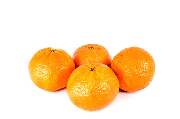 Orange mandarins isolated on white background