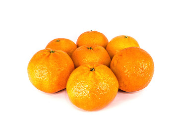 Orange mandarins isolated on white background