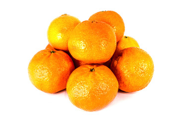 Orange mandarins isolated on white background