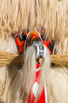 Slovene old traditional carnival mask, chasing away winter, calling spring,  Ptuj. Slovenia