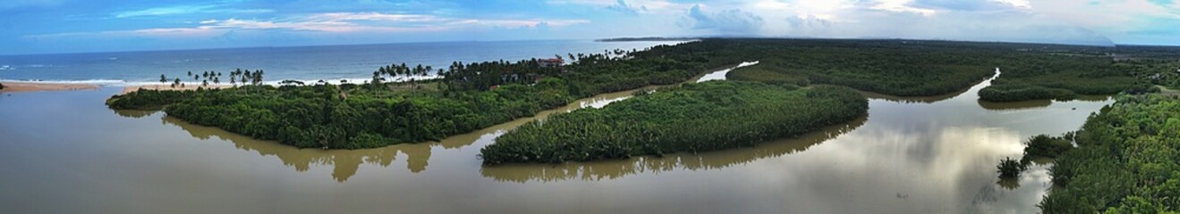 Obraz premium Panorama of the river and swamps