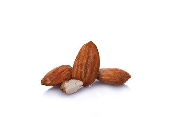 Almonds isolated on a white background
